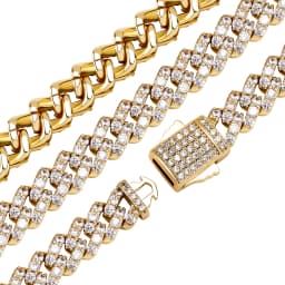 JINAO NEW 8mm Ice Cravejado Cubic Zircon Miami Charm Diamond Shaped Cuban Chain Iced Necklace Men and Women Jewelry For Gift