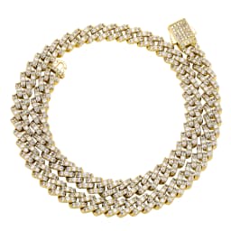 JINAO NEW 8mm Ice Cravejado Cubic Zircon Miami Charm Diamond Shaped Cuban Chain Iced Necklace Men and Women Jewelry For Gift