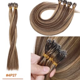 SEGO 1g/s 50 Strands Real Human Hair Nano Ring Hair Extensions Machine Remy Pre-Bonded Straight Micro Beads Nano Tip 16''-24''