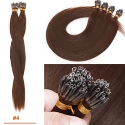 SEGO 1g/s 50 Strands Real Human Hair Nano Ring Hair Extensions Machine Remy Pre-Bonded Straight Micro Beads Nano Tip 16''-24''
