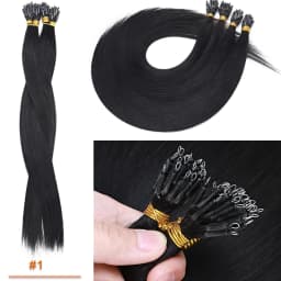 SEGO 1g/s 50 Strands Real Human Hair Nano Ring Hair Extensions Machine Remy Pre-Bonded Straight Micro Beads Nano Tip 16''-24''