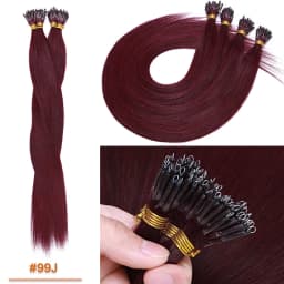SEGO 1g/s 50 Strands Real Human Hair Nano Ring Hair Extensions Machine Remy Pre-Bonded Straight Micro Beads Nano Tip 16''-24''