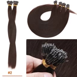 SEGO 1g/s 50 Strands Real Human Hair Nano Ring Hair Extensions Machine Remy Pre-Bonded Straight Micro Beads Nano Tip 16''-24''