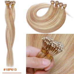 SEGO 1g/s 50 Strands Real Human Hair Nano Ring Hair Extensions Machine Remy Pre-Bonded Straight Micro Beads Nano Tip 16''-24''