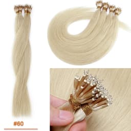SEGO 1g/s 50 Strands Real Human Hair Nano Ring Hair Extensions Machine Remy Pre-Bonded Straight Micro Beads Nano Tip 16''-24''