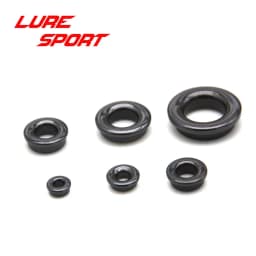 LureSport 12pcs 18pcs size 6-20 Thickening Alconite Ring Ceramic Black Guide Ring Rod Building component Repair DIY Accessory