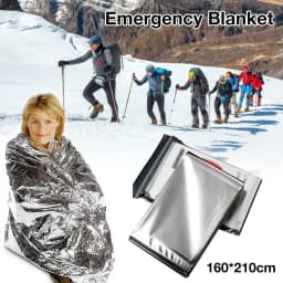160x210cm Emergency Blanket Tear Resistant Windproof Sun Protection Thermal Insulation Blanket Outdoors Hiking Survival Aid
