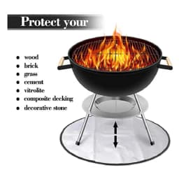 Fireproof Fire Pit Pad Round Under Grill Mat Patio Deck Protective Mat Pad For Outdoor Use Waterproof Heat-resistant BBQ Mat