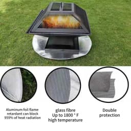 Fireproof Fire Pit Pad Round Under Grill Mat Patio Deck Protective Mat Pad For Outdoor Use Waterproof Heat-resistant BBQ Mat