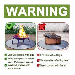 Fireproof Fire Pit Pad Round Under Grill Mat Patio Deck Protective Mat Pad For Outdoor Use Waterproof Heat-resistant BBQ Mat