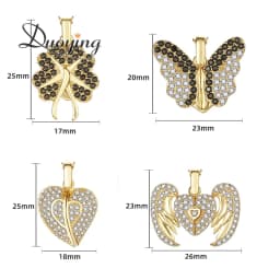 DY Custom Butterfly Pendant Necklace Openable Personalized Letter Name Necklaces Black Zirconia Custom Necklaces Jewelry