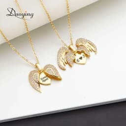 DY Custom Butterfly Pendant Necklace Openable Personalized Letter Name Necklaces Black Zirconia Custom Necklaces Jewelry