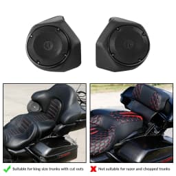 6-1/2" King Trunk Rear Speakers For Harley Touring Street Glide Road King 2014-2023 2018 2019 Motorcycle