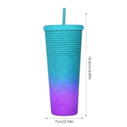 24 Oz Coffee Cup Summer Holiday Cold Water Mug Tumbler Cup With Straw Double Layer Plastic Durian Diamond Radiant Goddess Cups
