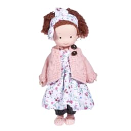 25/30cm Cartoon Cute Doll Knitting Wool Hair Head Girl Dolls With Dress Clothes Handmade Soft Stuffed Doll Girls Best Gift