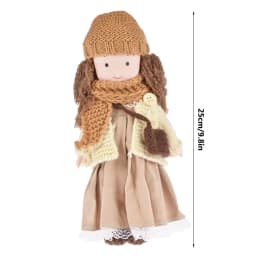 25/30cm Cartoon Cute Doll Knitting Wool Hair Head Girl Dolls With Dress Clothes Handmade Soft Stuffed Doll Girls Best Gift