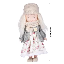 25/30cm Cartoon Cute Doll Knitting Wool Hair Head Girl Dolls With Dress Clothes Handmade Soft Stuffed Doll Girls Best Gift