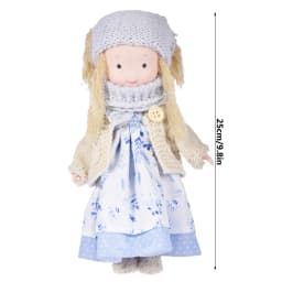 25/30cm Cartoon Cute Doll Knitting Wool Hair Head Girl Dolls With Dress Clothes Handmade Soft Stuffed Doll Girls Best Gift