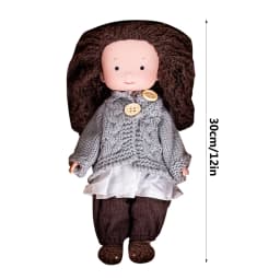 25/30cm Cartoon Cute Doll Knitting Wool Hair Head Girl Dolls With Dress Clothes Handmade Soft Stuffed Doll Girls Best Gift