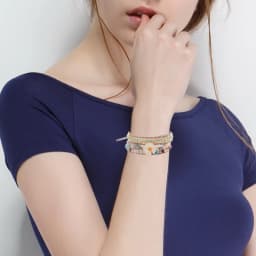Natural Stone Small Daisies with Turquoise Bracelet Three-layer Color Braided Bracelet Winding Bead Bracelet for Women Girl