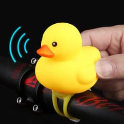 Bicycle Horn Cute Little Yellow Duck Night Warning Light Children's Rubber Duck Toy Mountain Bike Scooter Lights Decoration