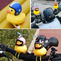 Bicycle Horn Cute Little Yellow Duck Night Warning Light Children's Rubber Duck Toy Mountain Bike Scooter Lights Decoration