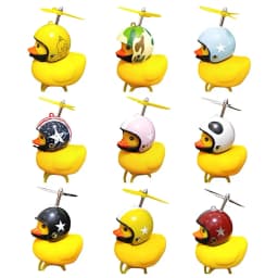 Bicycle Horn Cute Little Yellow Duck Night Warning Light Children's Rubber Duck Toy Mountain Bike Scooter Lights Decoration