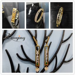 Duoying DIY Slider Charms Earring Custom Name Bracelets Bangle Zirconia Letters Zodiac Personalized Necklace Name DIY Jewelry