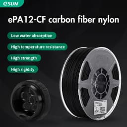 ESUN Nylon 12 Carbon Fiber Filament EPA12-CF Filament 1.75mm 3D Printer Filament 1KG 2.2LBS 3D Printing Filament For 3D Printer