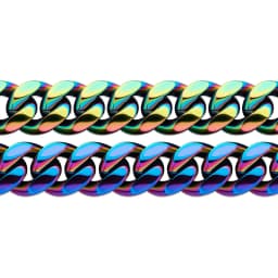 GUCY 10mm and 14mm Rainbow Color Mens Hip Hop Stainless Steel Cuban Chain Jewelry Hip Hop Necklace