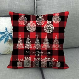 Linen Christmas Cushion Cover, Pillow Cover, Sofa Cushions, Xmas Decor, Home, New Year, 45x45cm