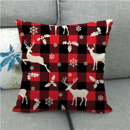 Linen Christmas Cushion Cover, Pillow Cover, Sofa Cushions, Xmas Decor, Home, New Year, 45x45cm