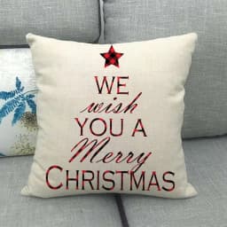 Linen Christmas Cushion Cover, Pillow Cover, Sofa Cushions, Xmas Decor, Home, New Year, 45x45cm