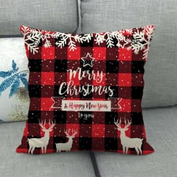 Linen Christmas Cushion Cover, Pillow Cover, Sofa Cushions, Xmas Decor, Home, New Year, 45x45cm