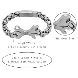BONISKISS Creative Spanner Wrench Charm Bracelet Men Stainless Steel Gold Silver Color 2020 Jewelry Accessories Dropshipping
