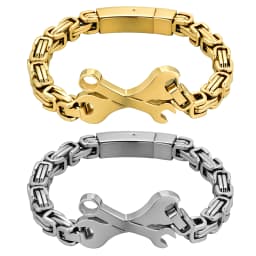 BONISKISS Creative Spanner Wrench Charm Bracelet Men Stainless Steel Gold Silver Color 2020 Jewelry Accessories Dropshipping