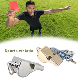 1Pcs Metal Whistle Referee Sport Rugby Party Outdoor sports Like Whistle Training School Soccer Football Colorful lanyard