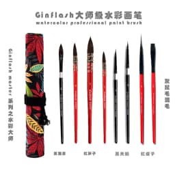 50/90 Color Solid Watercolor Paint Set Glitter Portable Metal Box Watercolor Pigment squirrel hair brush nail art