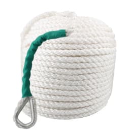 High StrengthTwisted 3 Strand Nylon Anchor Rope Boat withThimble Rigging Line 100'(30m) x 1/2" (12mm)