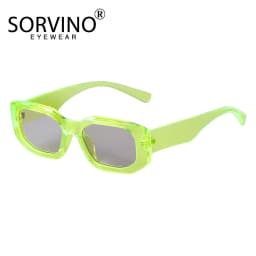 SORVINO Fashion Rectangular Sunglasses Woman Brand Designer Blue Orange Irregular Vintage Sun Glasses Female Retro Shades UV400