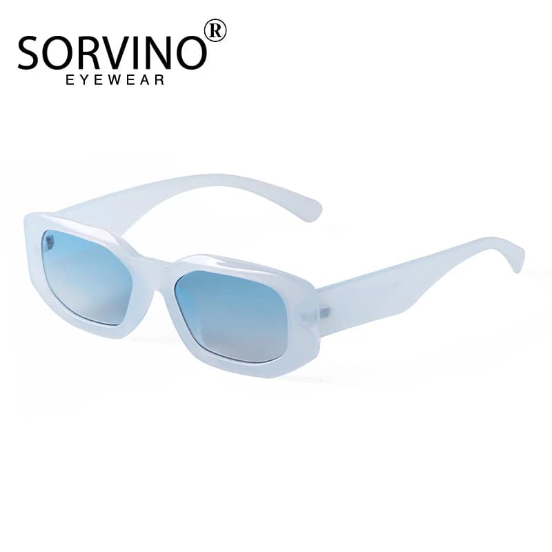 SORVINO Fashion Rectangular Sunglasses Woman Brand Designer Blue Orange Irregular Vintage Sun Glasses Female Retro Shades UV400