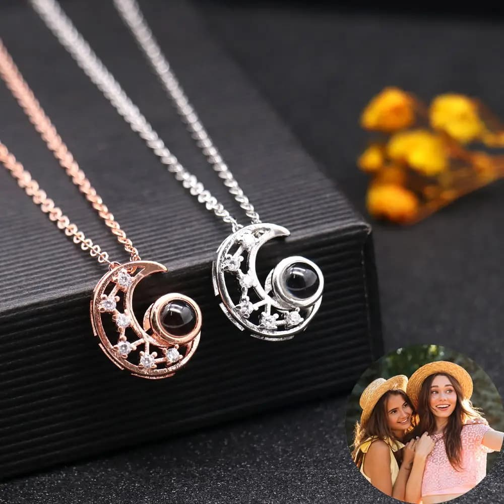 Customized Family Lover Pet Photo Projection Necklace Love Memory Choker Necklace Valentine's Day Mother's Day Gift Dropshipping