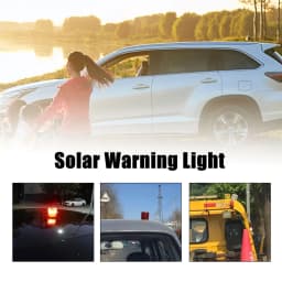 Solar Warning Light ILED Ceiling Crane Construction Road Night Block Roof Light Magnet Car Brake Warning Light Red Bearable