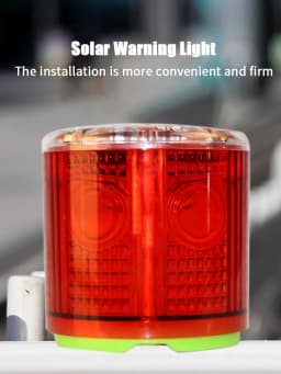 Solar Warning Light ILED Ceiling Crane Construction Road Night Block Roof Light Magnet Car Brake Warning Light Red Bearable