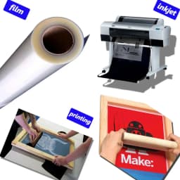 17"×100FT Waterproof Inkjet Milky Transparency Film for Silk Screen Printing 1 Roll