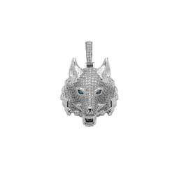 GUCY New Gold Silver Color Animal Wolf Head Pendant With Full Iced Out AAAA Cubic Zirconia Hip Hop Necklace Jewelry For Gift