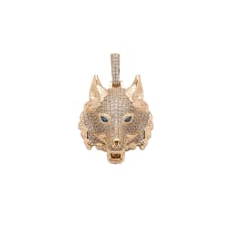 GUCY New Gold Silver Color Animal Wolf Head Pendant With Full Iced Out AAAA Cubic Zirconia Hip Hop Necklace Jewelry For Gift