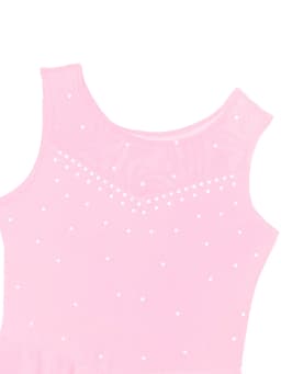 Kids Girls Ballet Dance Dress Gymnastics Workout Sparkly Rhinestone Back Figure Skating Ballerina Dress for Stage Performance