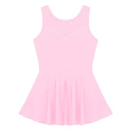 Kids Girls Ballet Dance Dress Gymnastics Workout Sparkly Rhinestone Back Figure Skating Ballerina Dress for Stage Performance
