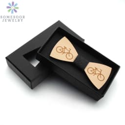 SOMESOOR Vintage Natural Wood Floral Bowtie Engraved Skeleton Camera Bowknots Weeding Suits Geometric Neck Ties For Men Gifts